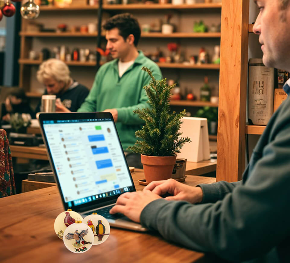 man typing on laptop
